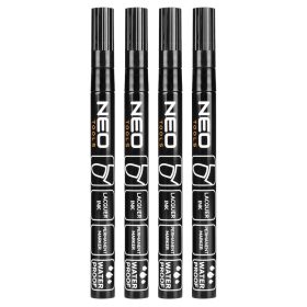   4db jelölőfilc, lakkfilc, vízálló festékkel, alu festéktartály házzal, fekete, normál hegyű