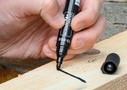 Jelölőfilc, vízálló olajalapú festékkel, fekete, vastag hegyű, Rendelési egység: 20db