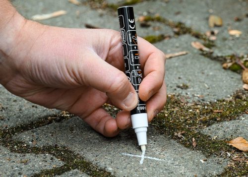 Jelölőfilc, lakkfilc, vízálló festékkel, alu festéktartály, fehér, normál hegyű, Rendelési egység: 12db