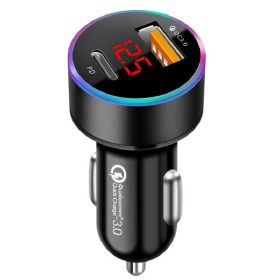   13191 M27 Autós töltő + voltmérő - USB + USB-C (PD)  - Quick Charge 3.0 - 12-24V