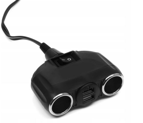 2-es Szivargyújtó elosztó + 2 USB  - 12/24V