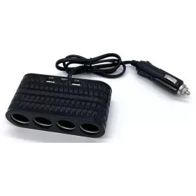   13290 Szivargyújtó elosztó 4-es + 2 USB aljzat + 1 Type-C 12/24V - MAX 120W 