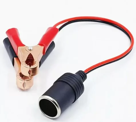 Szivargyújtó aljzat 12/24V krokodil csipesszel