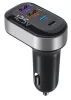 Szivargyújtós autós töltő – 4 portos (2× 15W USB + 2× 15W Type-C), beépített voltmérővel