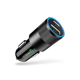 Szivargyújtós USB 3.1A + Type-C Autós Töltő (15W)