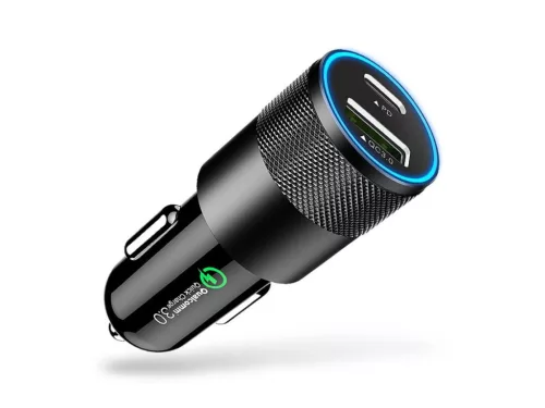 Szivargyújtós USB 3.1A + Type-C Autós Töltő (15W)