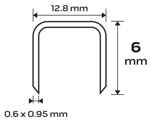 Tűzőkapocs, horganyzott 80-as tipus, pneumatikus tűzőgéphez (14-572), GA21, 6 mm, 4000 db