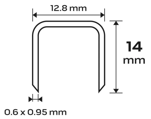 Tűzőkapocs, horganyzott 80-as tipus, pneumatikus tűzőgéphez (14-572), GA21, 14 mm, 4000 db