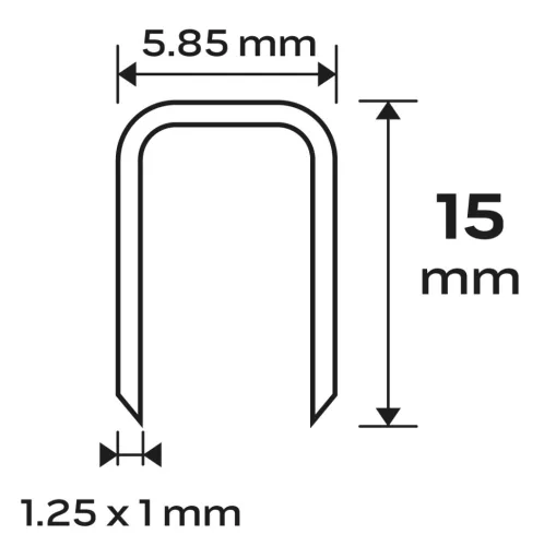 Tűzőkapocs, horganyzott 90-es tipus, pneumatikus tűzőgéphez (14-570), GA18, 15 mm, 4000 db