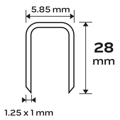 Tűzőkapocs, horganyzott 90-es tipus, pneumatikus tűzőgéphez (14-570), GA18, 28 mm, 4000 db