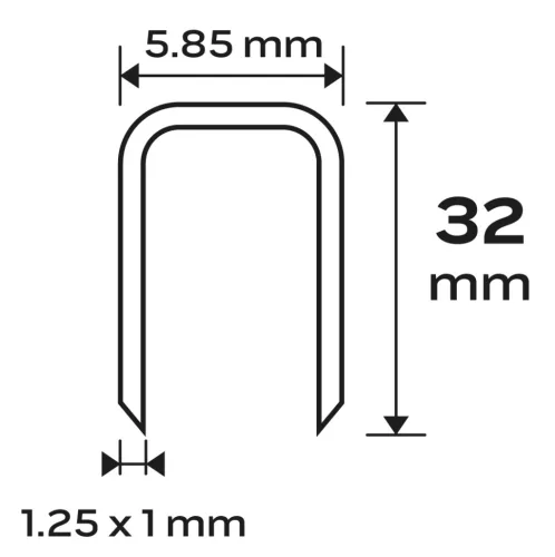 Tűzőkapocs, horganyzott 90-es tipus, pneumatikus tűzőgéphez (14-570), GA18, 32 mm, 4000 db