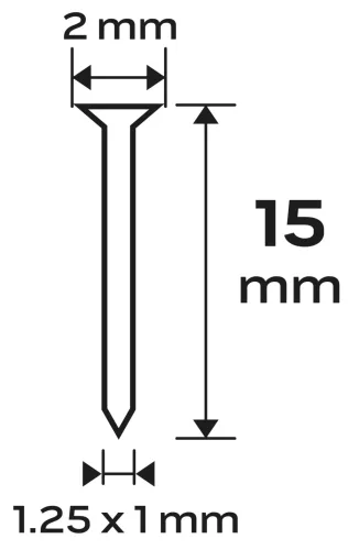 Tűzőszeg, horganyzott 300 (F) tipus, pneumatikus tűzőgéphez (14-570), GA18, 15 mm, 4000 db