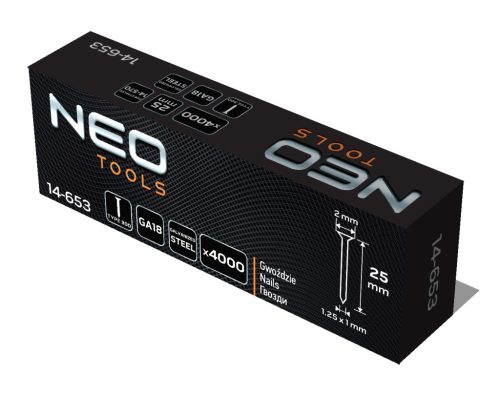 Tűzőszeg, horganyzott 300 (F) tipus, pneumatikus tűzőgéphez (14-570), GA18, 25 mm, 4000 db