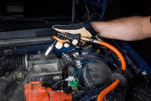 Pneumatikus lefúvópisztoly, nagy teljesítményű, cserélhető fejekkel