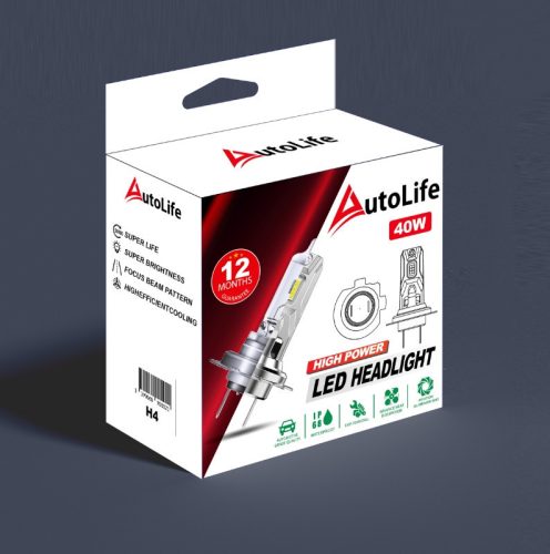 AL-H1 LED Autós Fényszóró - 12V - 40W - 4000lm - CANBUS párban Plug  and  Play IP68