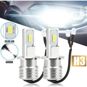 H3 LED Autós fényszóró szett - 3570LED 6000K 7.5W 12V