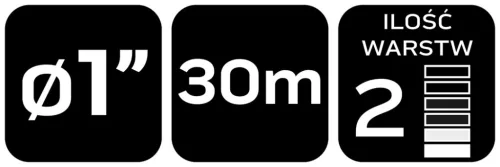 Nyomótömlő merülőszivattyúhoz, 2 rétegű, UV álló, 1", 30m