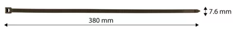 Kerti kötegelő, gyorskötöző 7.6x380mm, 50db, barna