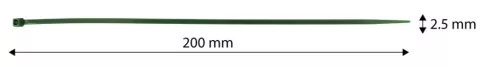 Kerti kötegelő, gyorskötöző 2.5x200mm, 50db, zöld