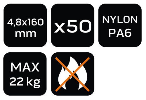 Kerti kötegelő, gyorskötöző 4.8x160mm, 50db, barna