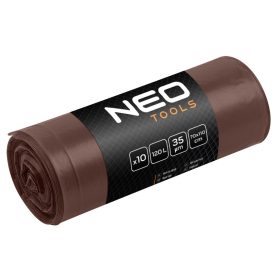   Szemeteszsák 120l, 70x110cm, barna, erősített, vastagság:35mic, 10db