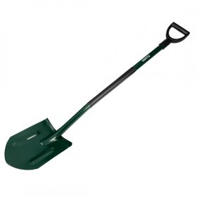 Ásó élezett, fém nyél, műanyag markolat