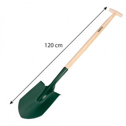 Ásó, fa nyéllel, t markolattal