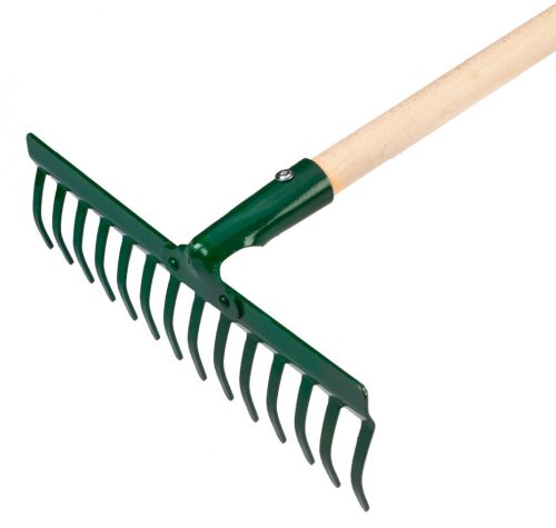 Gereblye, 14 fogú, fa nyéllel