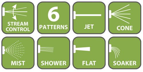 Öntözőpisztoly, 6 funkciós