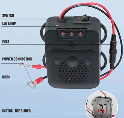 Ultrahangos és LED-es(Villanó funkciós) nyestriasztó gépjárművekhez 12V