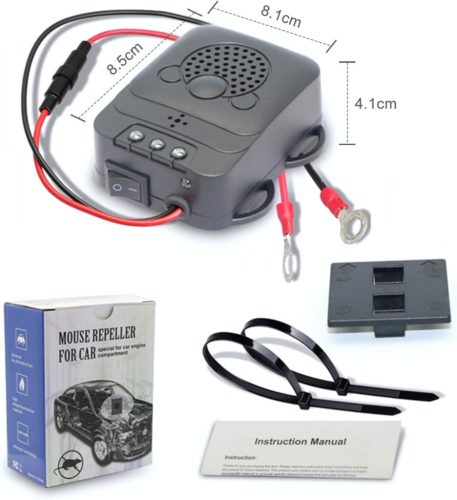 Ultrahangos és LED-es(Villanó funkciós) nyestriasztó gépjárművekhez 12V