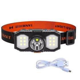 USB-s Fejlámpa - Erőteljes COB LED lámpa 4funkciós