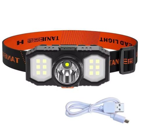 USB-s Fejlámpa - Erőteljes COB LED lámpa 4funkciós