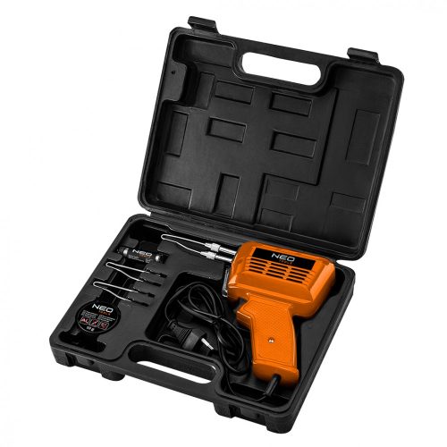 Forrasztópisztoly 150w, kiegészítőkkel, 3db pákacsúcs, forrasztókrém, forrasztóón, kofferben