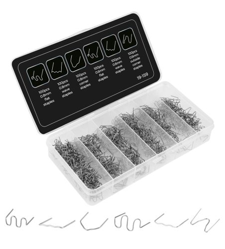 Műanyagjavító kapocs készlet 19-158-hoz, fém, 6 tipus 100-100db