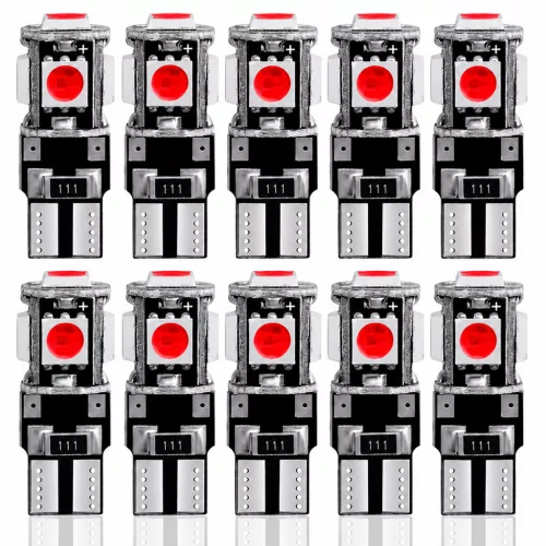  SMD-T10-5SMDR - 10db-os helyzetjelző CANBUS  - 12V - piros