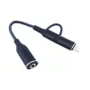 2 az 1-ben USB-C – Lightning adapter, 3,5 mm-es AUX jack csatlakozó