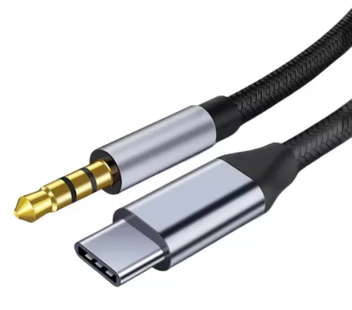 TYPE-C/AUX kábel 3,5 mm – 1 méter hosszú sztereó hangátvitelhez