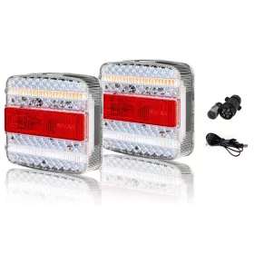   E-jeles LED utánfutó hátsó lámpa szett – 7 pólusú csatlakozóval, komplett világítás 12/24V