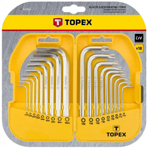 Imbusz és torxkulcs készlet 18db