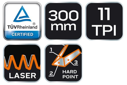 Lyukfűrész, 30mm, 11 TPI, 2komponensű markolat