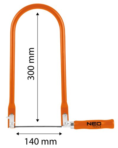 Lombfűrész, 140-300mm, fém keret, fa nyéllel