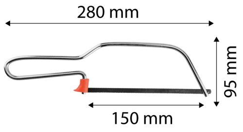 Fémfűrész, 150mm, fém keret, szénacél lap