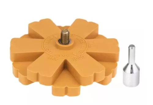 Gumitárcsa/polírozókorong a ragasztómaradványok eltávolításához