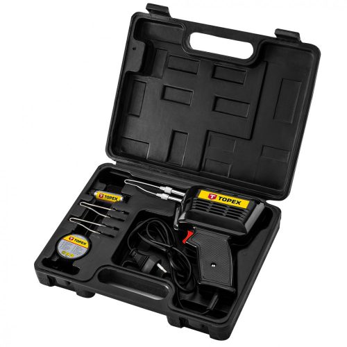 Forrasztópisztoly 150W, kiegészítőkkel, 3db pákacsúcs, forrasztókrém, forrasztóón, kofferben