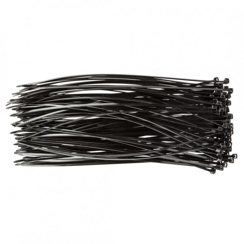 Kábelkötegelő, gyorskötöző, 2,5mm x 200mm, fekete, 100db