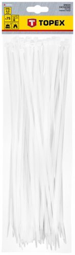 Kábelkötegelő, gyorskötöző, 4,8mm x 370mm, fehér, 75db