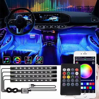  RGB Autó Beltéri Hangulatvilágítás – 12V + Applikációval vezérelhető