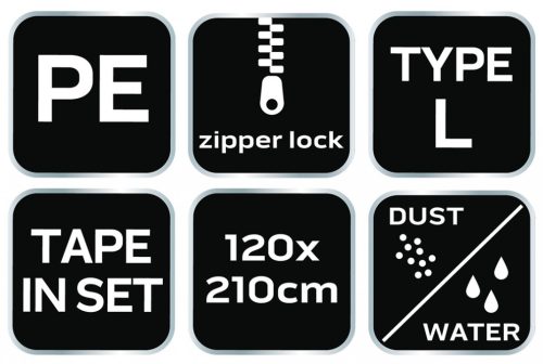 Porvédő függöny fólia ajtóra, "L" alakban záródó