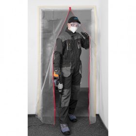   Porvédő függöny fólia ajtóra, "I" alakban záródó